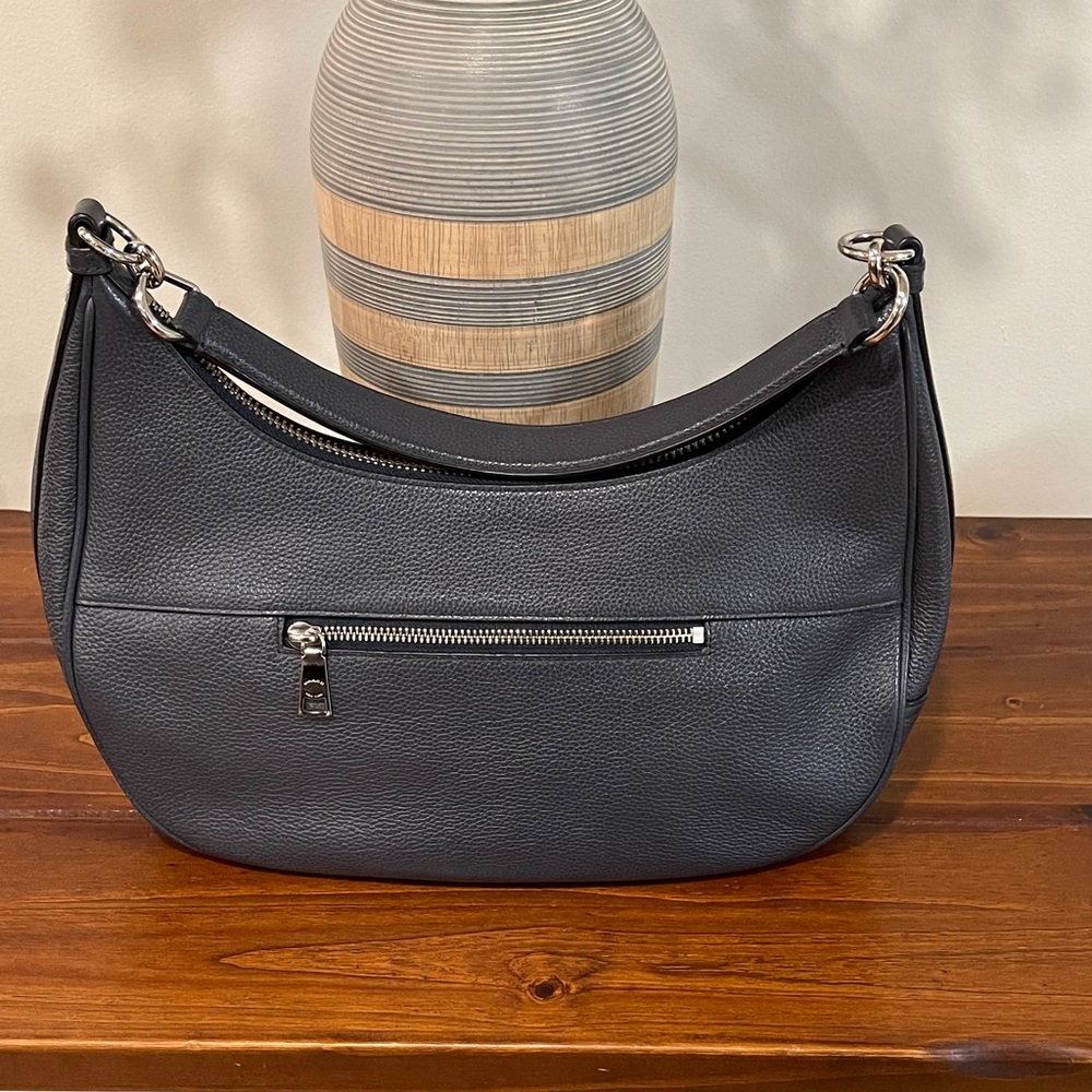 Coach Blue/Grey Studded Leather Hobo Bag - Picture 2 of 5